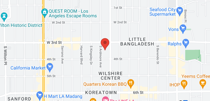 map of 320 S Ardmore Los Angeles, CA 90020